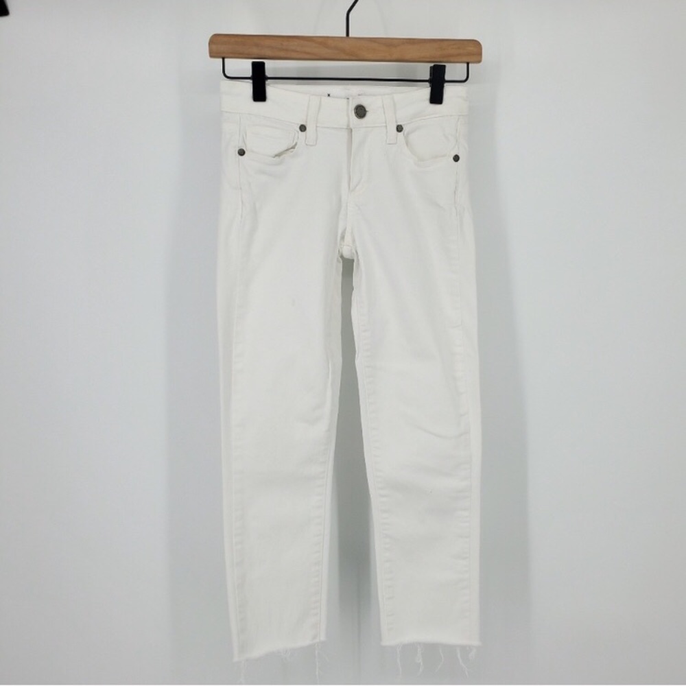 Paige Skyline Ankle Peg White Frayed Hem sz 24